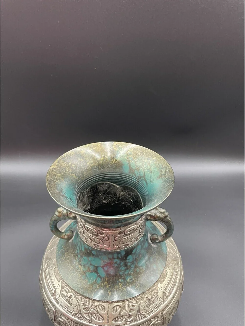 Rare Antique Japanese Bronze Takaoka Vessel 10